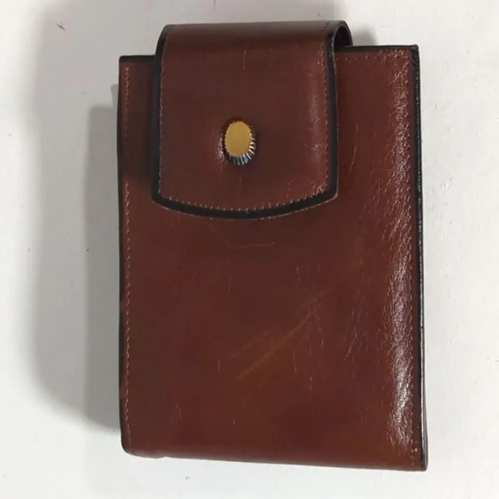 VTG Princess Gardner Calfskin Bifold Billfold‎ Wallet Brown Leather 3.5x5 Retro